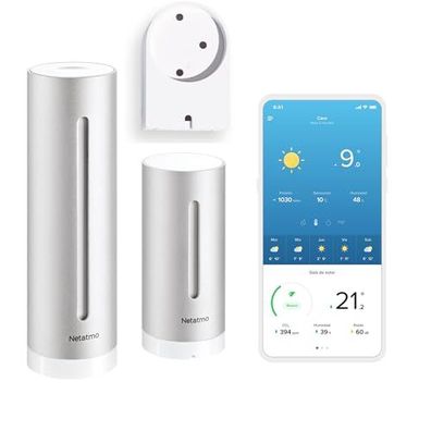 Netatmo Kabellose Wetterstation, WiFi, Wandmontage, Thermo, Hygro, Luftqualit?t