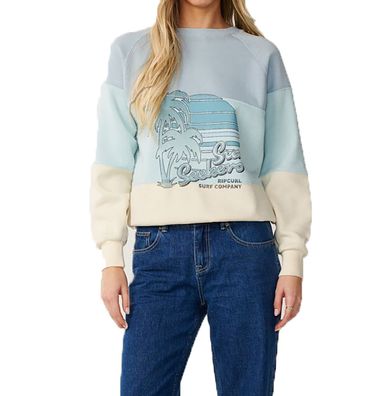 RIP CURL Women Sweater Seeker Raglan Standard Crew light blue