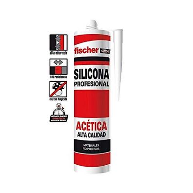 fischer - Professionelle Acetat-Silikon, Wei?, 300ml, f?r Nicht-Por?se Oberfl?chen