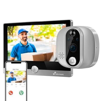 NIVIAN WiFi T?rspion HD, Batterie, Gegensprechen, PIR, Nachtsicht, App-Steuerung