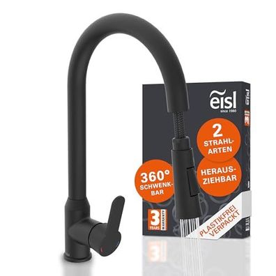 EISL Adria K?chenarmatur Schwarz, 360? drehbar, hoher Auslauf