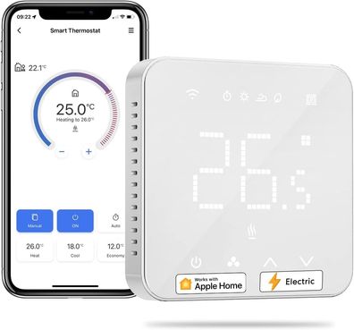 Smarter Thermostat Meross 16A f?r elektrische Fu?bodenheizung