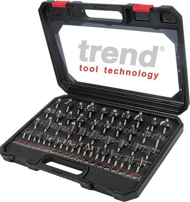 Trend 50-tlg. Fräser-Set 1/4 Hartmetall mit Aluminiumkoffer