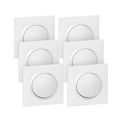 Legrand dooxie Wandschalter 10AX ? Komplettset Wei?, 6 St?ck