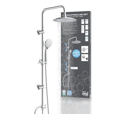 EISL DX12009 Duschset mit Regenschirm, 3-fach verstellbare Brause, Chrom