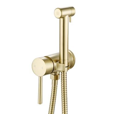 WC Bidet Handbrause Set aus Edelstahl in geb?rstetem Gold f?r Bad und Toilette