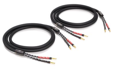 Viablue -SC-4 Silver- HighEnd Lautsprecherkabel - Single-Wiring - crimped - Black