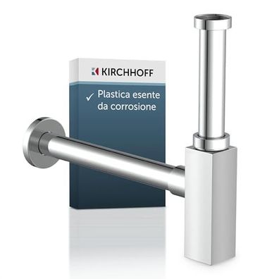 Rechteckiger Design-Siphon verchromt ? Kirchhoff, 11/4 x 32 mm