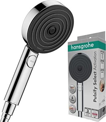 Hansgrohe Pulsify Select S Duschkopf, 3 Strahlarten, Anti-Kalk Funktion, Chrom