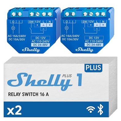 Shelly Plus 1 WLAN Schalter 2er Set f?r Smart Home Automatisierung