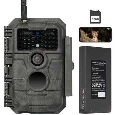 GardePro E6P Max Wildkamera WLAN, 64 MP Akku 8000 mAh, 2K Fotofalle mit