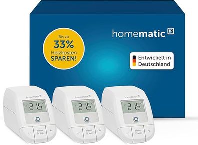 Homematic IP 161216A1 Heizungsset, 3 digitale Thermostate, App-Steuerung
