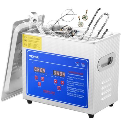 VEVOR Ultraschallreiniger 2,85 L 40 kHz mit Heizung und Digital-Timer Edelstahl