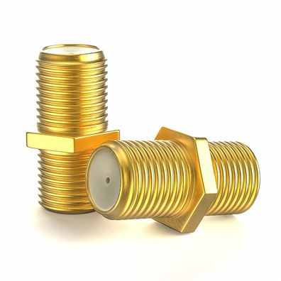 Maxx F-Verbinder vergoldet F-Kupplung auf F-Kupplung SAT Koaxial 2 Stéck