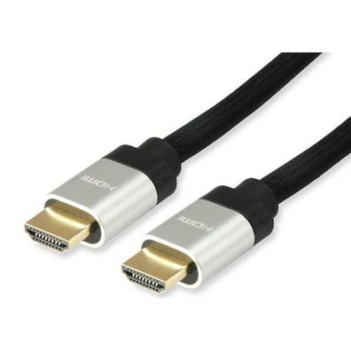 Equip HDMI UHS E. Gewebe 2.1 A-A St/St 1.0m 8K60Hz HDR sw