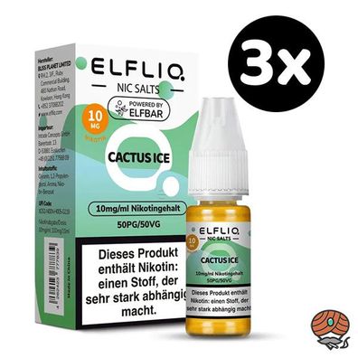 ELFLIQ by ELFBAR Cactus Ice * 10mg/ml* Nikotinsalz, 3x 10ml Liquid