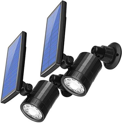 AMIR Solar-Strahler, verbesserte Außenleuchten mit Bewegungsmelder, 800 Lumen, 8
