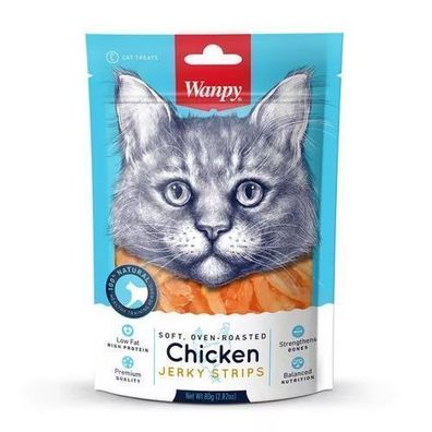 WANPY für Katzen – Chicken Jerky Strips 80 g – Hähnchenstreifen