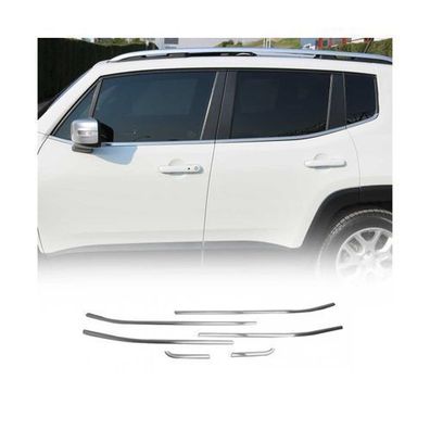 Fensterleisten Zierleisten für Jeep Renegade 2014-19 Edelstahl Chrom 6tlg