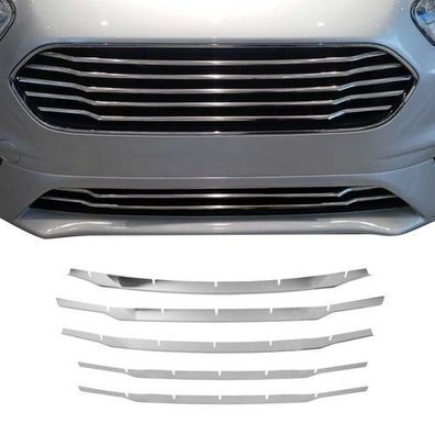 Kühlergrill Leisten für Ford Tourneo Transit Courier 2018-2024 Chrom Dunkel 5x