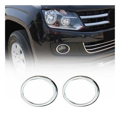 Nebelscheinwerfer Rahmen Umrandung für VW Amarok Trendline 2010-2012 Ringe Chrom