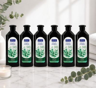 6x500ml Elina Kräuter Kurbad Eukalyptus wohltuender Kräuterbadezusatz