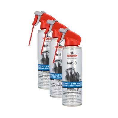 3x NIGRIN Performance Multi-Öl Gleitverstärker Kontaktspray Multifunktionsöl 250ml