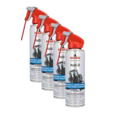 4x NIGRIN Performance Multi-Öl Gleitverstärker Kontaktspray Multifunktionsöl 250ml