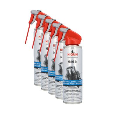 5x NIGRIN Performance Multi-Öl Gleitverstärker Kontaktspray Multifunktionsöl 250ml