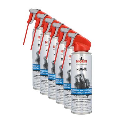 6x NIGRIN Performance Multi-Öl Gleitverstärker Kontaktspray Multifunktionsöl 250ml
