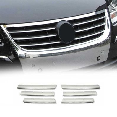 Kühlergrill Leisten Grillleisten für VW Touran 2003-2006 Edelstahl Silber 6tlg