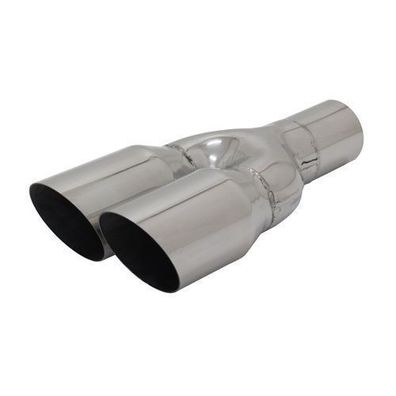 Auspuff Endrohr Edelstahl Y 2x76mm MS-Design Endschalldämpfer mit ABE