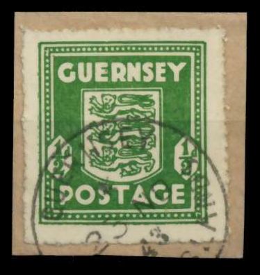 BES 2WK Guernsey Nr 1c gestempelt Briefstück gepr. X70BE56