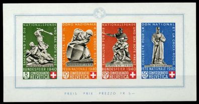 Schweiz BLOCK Kleinbogen 1908-1944 Block 5 postfrisch X73CEF6