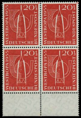 BRD 1955 Nr 218 postfrisch Viererblock URA X7901F2