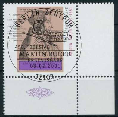 BRD 2001 Nr 2169 ESST zentrisch gestempelt ECKE-URE X84CDEA