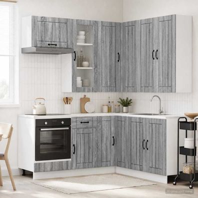 vidaXL Kücheneinheit LUCCA 8 pcs Grau Sonoma Holzwerkstoff