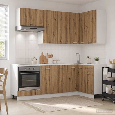 vidaXL Kücheneinheit LYON 8 pcs Artisan-Eiche Holzwerkstoff