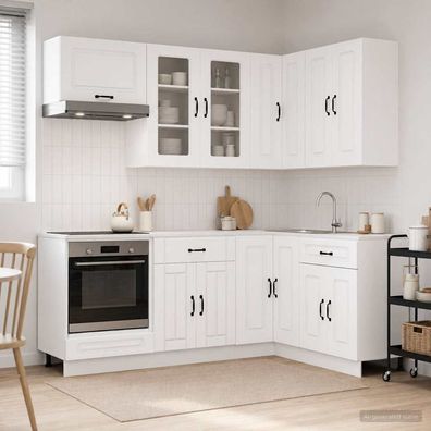 vidaXL Kücheneinheit KALMAR 8 pcs Weiß Holzwerkstoff