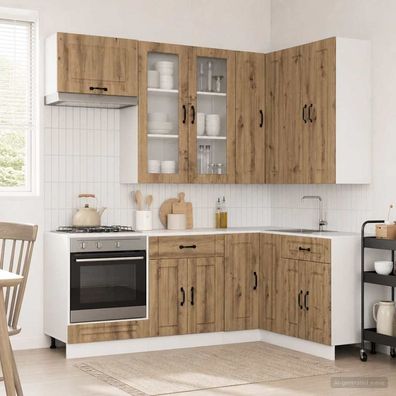 vidaXL Kücheneinheit KALMAR 8 pcs Artisan-Eiche Holzwerkstoff