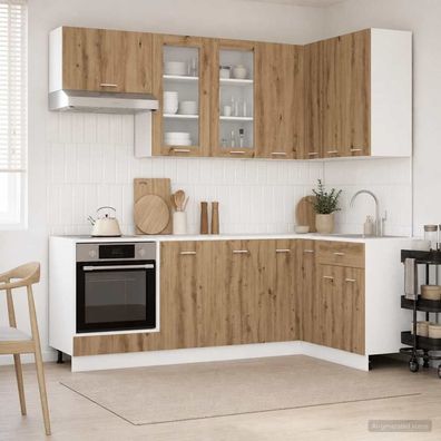 vidaXL Kücheneinheit LYON 8 pcs Artisan-Eiche Holzwerkstoff