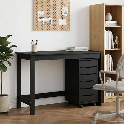 vidaXL Desk und Rolling Cabinet Set MOSS 2 pcs Schwarz