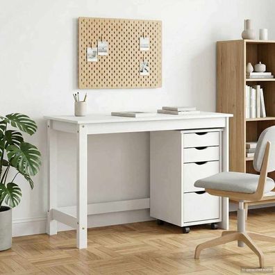 vidaXL Desk und Rolling Cabinet Set MOSS 2 pcs Weiß