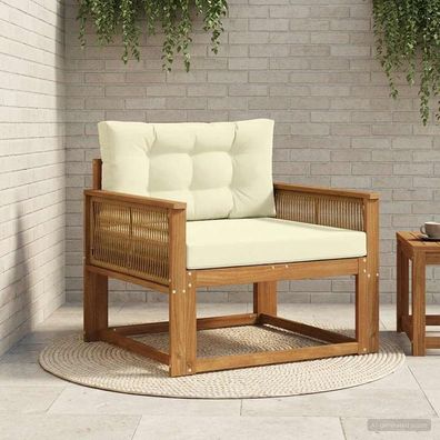 vidaXL Outdoor Mittelsofa Massivholz Akazie Natur