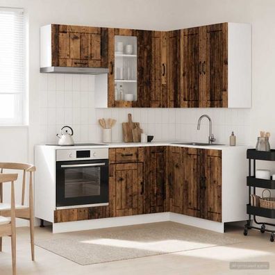 vidaXL Kücheneinheit LUCCA 8 pcs Altholz Holzwerkstoff