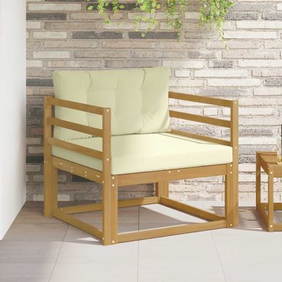 vidaXL Outdoor Mittelsofa Polyester Weiß