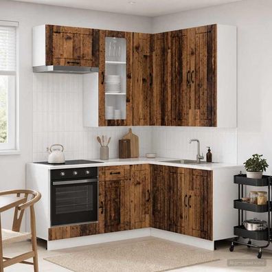 vidaXL Kücheneinheit LUCCA 8 pcs Altholz Holzwerkstoff