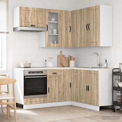 vidaXL Kücheneinheit PORTO 8 pcs Sonoma-Eiche Holzwerkstoff