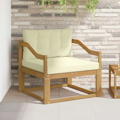 vidaXL Outdoor Mittelsofa Polyester Weiß