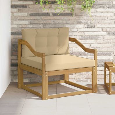 vidaXL Outdoor Mittelsofa Polyester Weiß